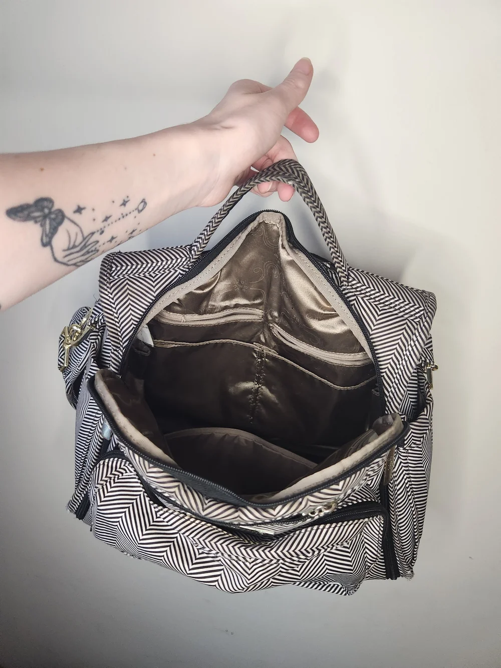 JuJuBe Satchel Diaper Bag Black And Grey